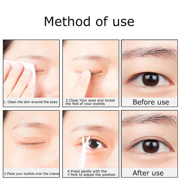 Øyelokktape, usynlig fiber dobbelt øyelokktape-klistremerker, øyelokkstape for hetteøyne Selvklebende øyetape Fiber for mono-øyelokk