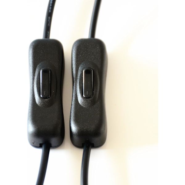 2 st/förpackning svart DC 12V Inline-strömbrytare 5,5 mm x 2,1 mm DC-kontakt a