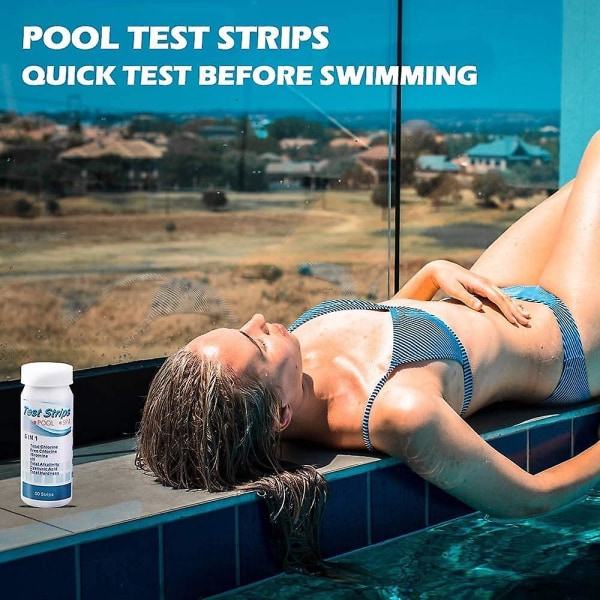 100 st testremsor för bubbelpool, 3 i 1 pooltestremsor, spa-pH-testremsor, enkla och snabba att upptäcka vattenprovare