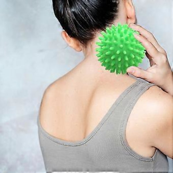 Spikmassagebollar Träningsboll Handhållen Mångsidig Kompakt Portabel Manuell Plantarbollar Massagerullar 8cm (Grön) Green