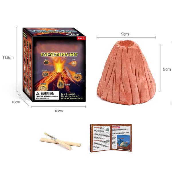 Digging Toy Kit, Gemstone Dig Volcano Kit, Gem Mining Tool, Crystal Mining Kit, DIY Gemstones Crystal Dig Kit Discover