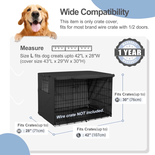 Kestävä Land Dog Crate -peitto - Universaali polyesterilemmikkitarhan peitto