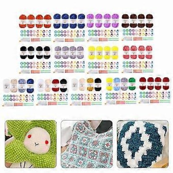 4 kpl puuvillaista virkkauslankaa neulontatarvikkeilla aloittelijoille, pehmeä vauvanpeittolanka virkkauspeittoon ja -puseroon Chenille set of 10