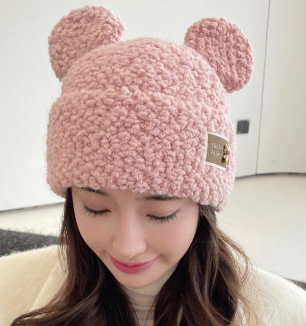 Børns lammepels hue efterår og vinter varm sweater hat Mickey