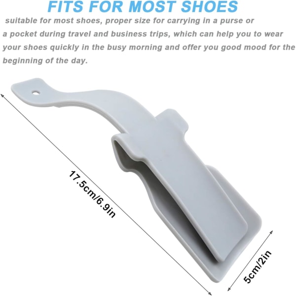 6 st Lazy Shoe Helper, Bärbar Plast Sko Horn Lyfthjälp