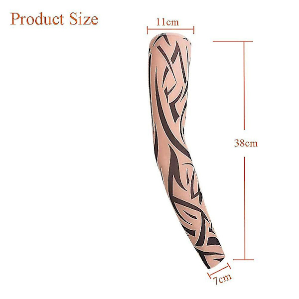 Arm Tattoo Sleeves, 6 Pak Mænd Fake Midlertidige Tattoo Nylon Sleeve Arm Strømper Elastiske Biker Sleevelet Til Halloween