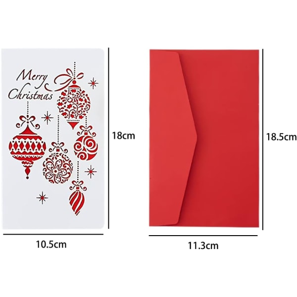 6 stycken julkort, julplånbokskort med kuvert