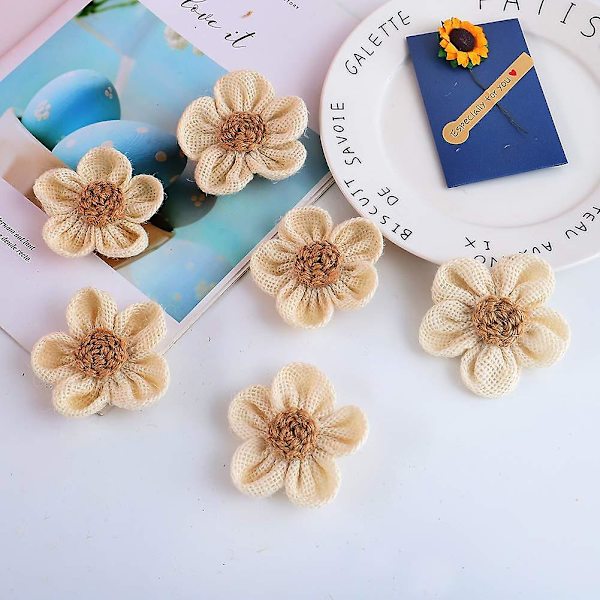 Handgjorda Juteblommor För Diy Hantverk Bröllopsdekoration