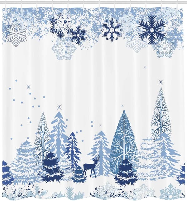 x Vattentät Polyester Jul Duschdraperi med Krokar (180*2