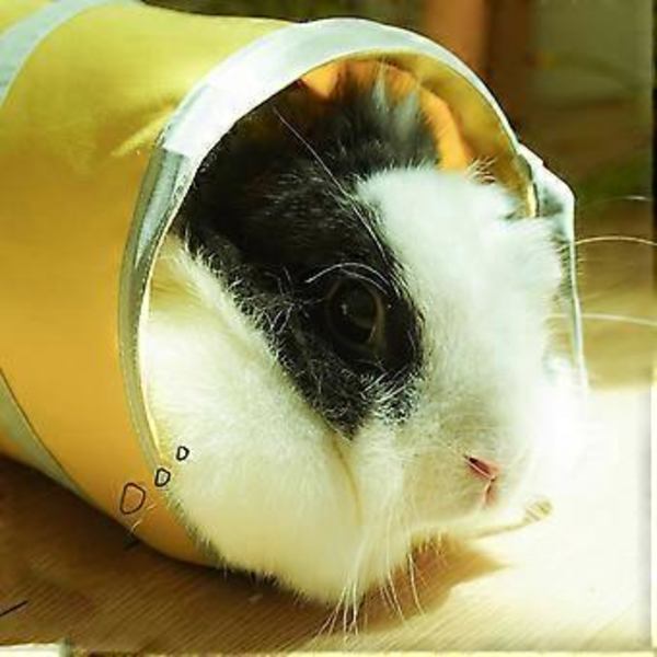 Kæledyr Lille Dyr Hamster Seng Tunnel Blød Hule Legetøj Kaniner Seng Skjulested Seng Gnavere Legetøj til Bur Montering gul yellow