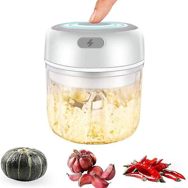 Ledningsfri elektrisk hvidløgshakker, mini foodprocessor, USB-opladningsløghakker, køkkenudstyr