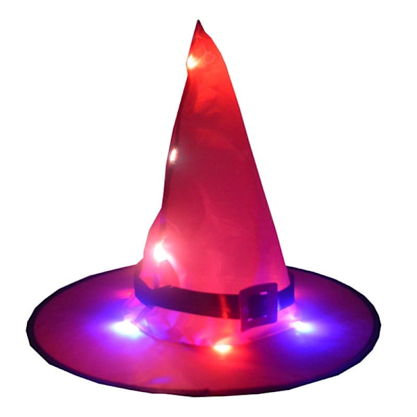 Valaiseva noitahattu, juhlava LED-valohattu, Halloween-juhlahattu, päähine, valokuvarekvisiitta red