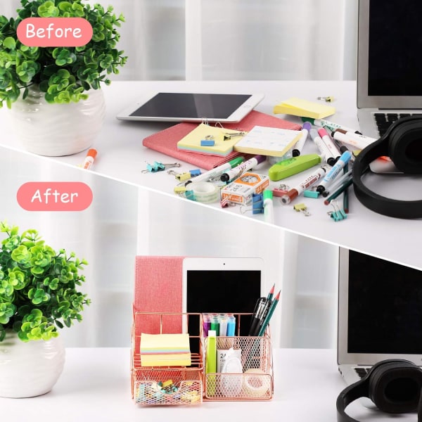 Oppbevaring Desk Organizer, Metal Desktop Organizer Skrivesaker Organi