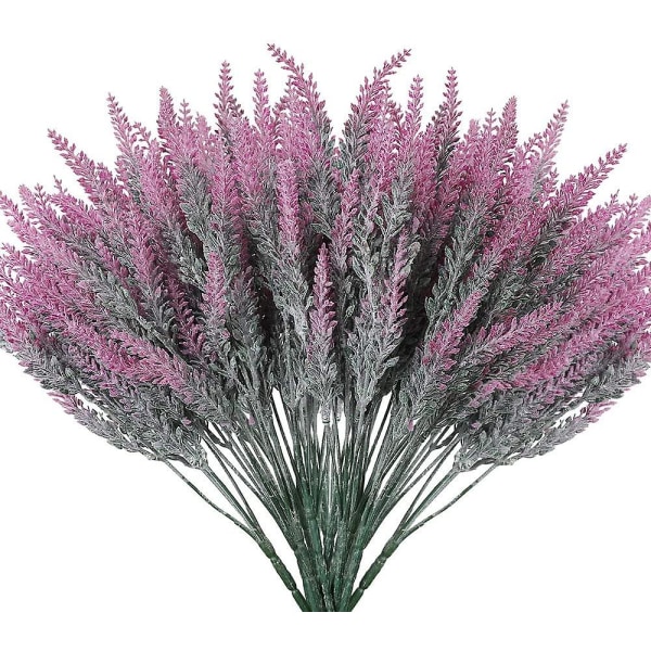 Konstgjorda lavendelblommor falska växter med plastbröllopsbukett (10 st Fuchsia)