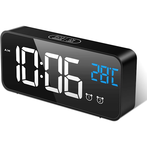 Digital väckarklocka, digital väckarklocka morgon väckarklocka Larg