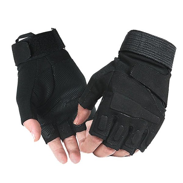 Taktiske hansker for menn, halvfinger for motorsykkel, sykling, airsoft, treningsstudio (L)