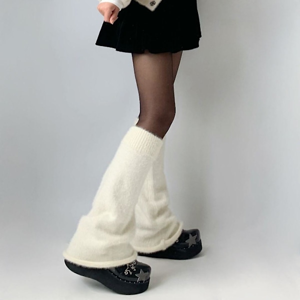 Kvinners høst og vinter japanske Lolita-bunkesokker fortykkede varme Jk kvinners sokker sokker ensfarget rørsokker beige