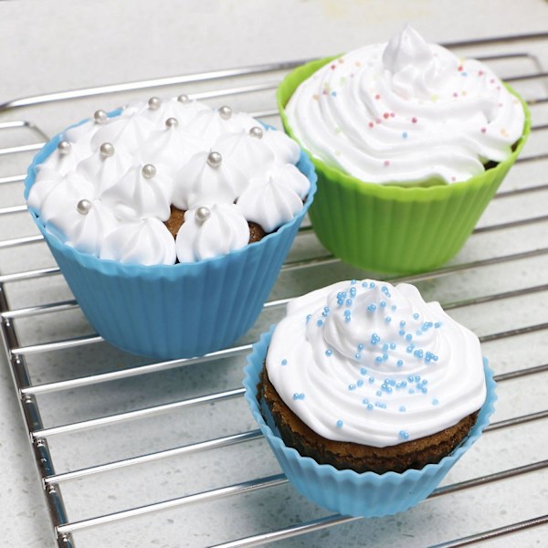 8 stk. silikone muffin cupcake forme 7cm store cupcake forme orange