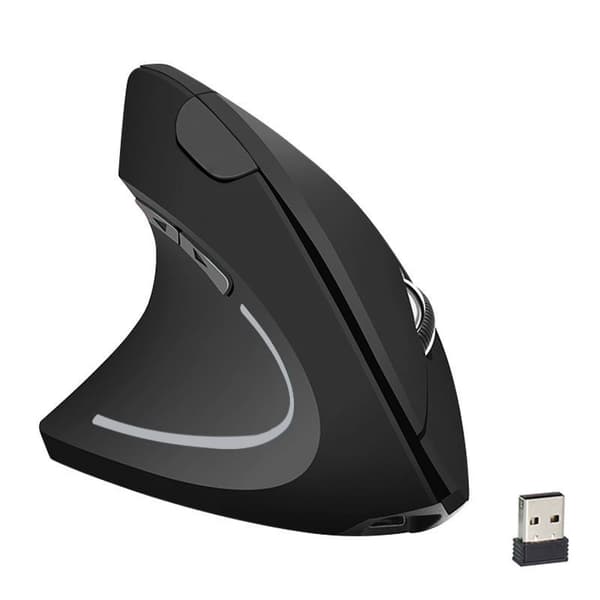 Ergonomisk trådlös mus, optisk trådlös vänsterhänt vertikal