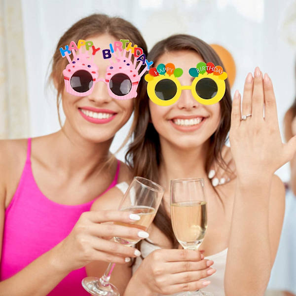 Födelsedagsfestglasögon 6 par Grattis på födelsedagen Solglasögon för barn och vuxna