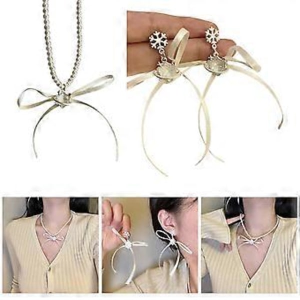 Naisten kaulakoru/korvakorut käsintehty rusettiriipus choker makea joustava rusetti solisluuketju perhossolmu choker necklace
