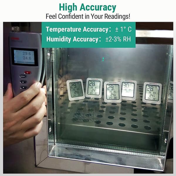Termo-hygrometer Indendørs Termometer Rumtermometer Med Registrering Og Rumklima Indikator Til Rumklimakontrol（Sort）