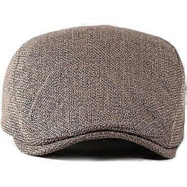 Herr Flat Cap Newsboy Keps Basker Keps Tillverkad av Bomull Fladdermus Hatt för Vår och Höst Mörkbeige dark khaki