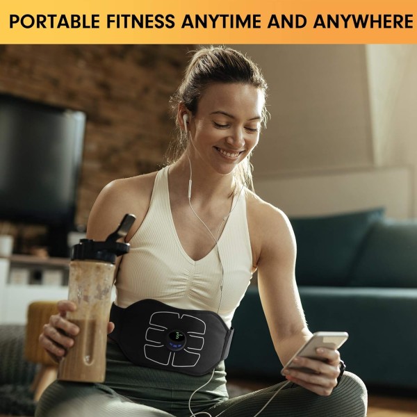 Abs Stimulator, Abdominal Maskine, Abdominal Toning Bælte, Bærbar Abdominal Stimulator, Hjemmekontor Mave Fitness Træningsudstyr