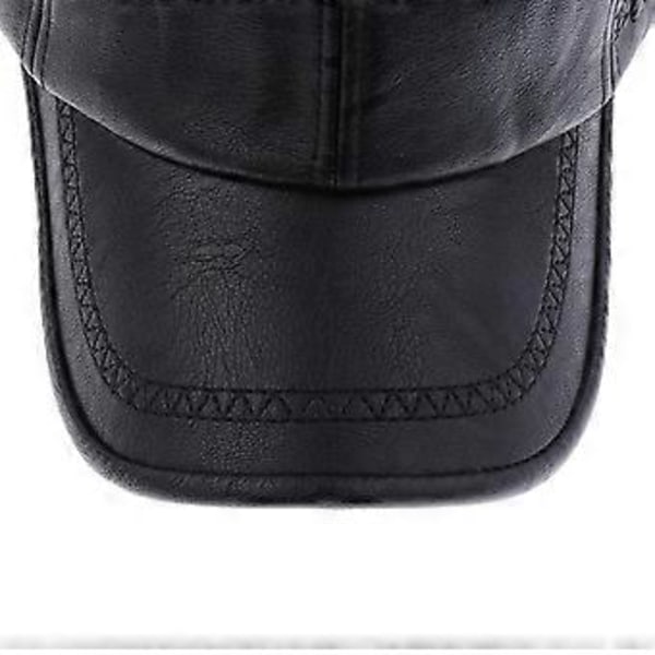Herre Baseball Casual Kasket Justerbar Pu Golf Sport Udendørs Hatte (Style 2-Sort)