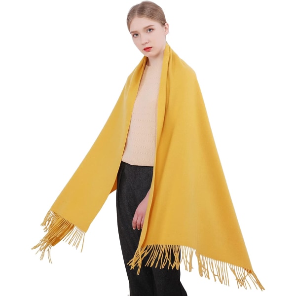 Varmt Vinter Skjerf Sjal Wrap For Kvinner og Menn Lange Store Myke Skjerf-Gul