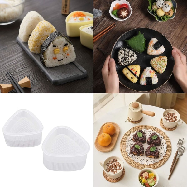 6 kpl kolmion muotoinen sushi-muotti 2 kokoa Onigiri riisipallovalmistin muotti, tarttumaton riisipallo Bento-puristimet muotti Nigiri-muotti