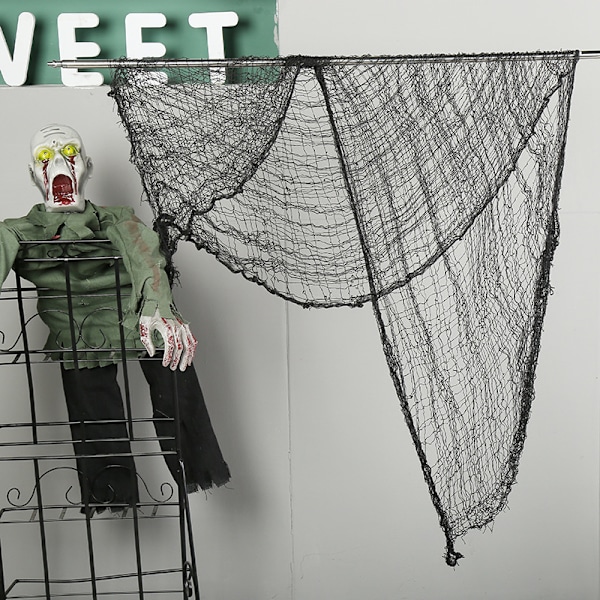 (80*600CM) Halloween-kummitusfestivaalin koristeharso musta harso