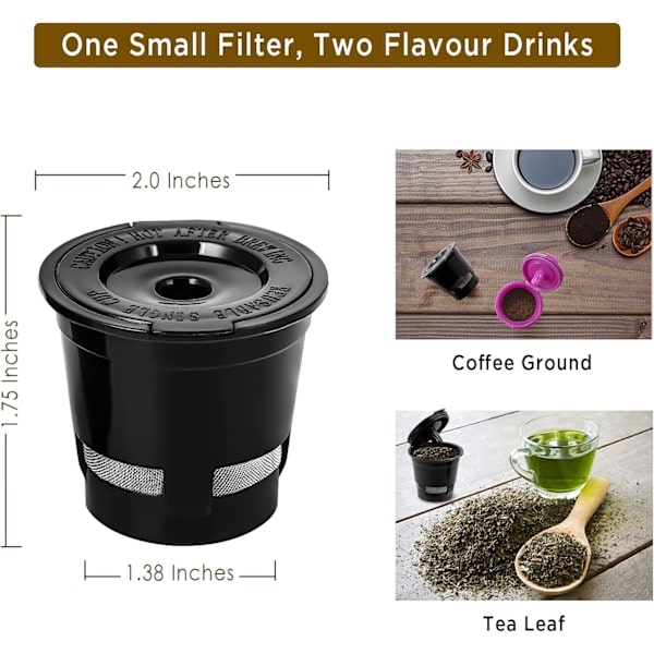 Sæt med 4 genanvendelige kaffefiltre i mesh til Keurig 1.0-brygger, Univers