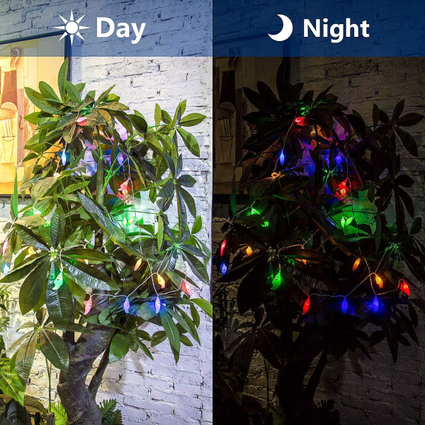 Halloween-lyslenke med 40 hvite LED-spøkelser og skrekktema