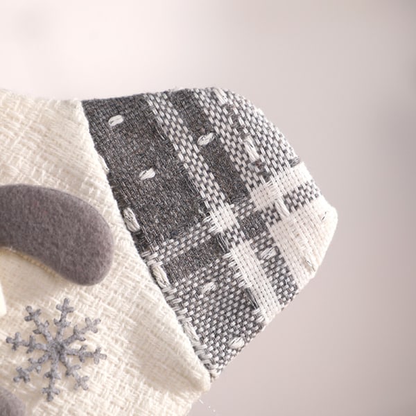 3 st Off White Julstrumpa Juldekoration Gammal Man Snögubbe Julgåva Julgranshängande
