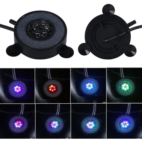 Nedsænkelig akvarium boblelampe, 6 LED-lys dekoration farverigt lys med luftboble (1,2w)