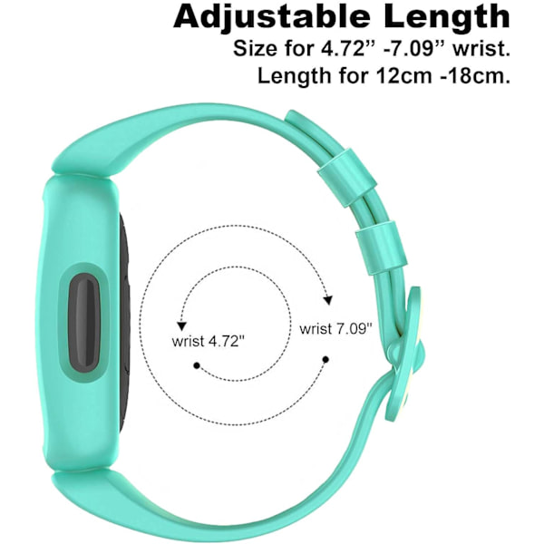 Fitbit Ace 3 -yhteensopivat rannekkeet lapsille, pehmeä silikoni, vedenpitävä rannekoru, urheilukellon ranneke, vaihtotarvikkeet Fitbit Ace 3 -pojille ja -tytöille