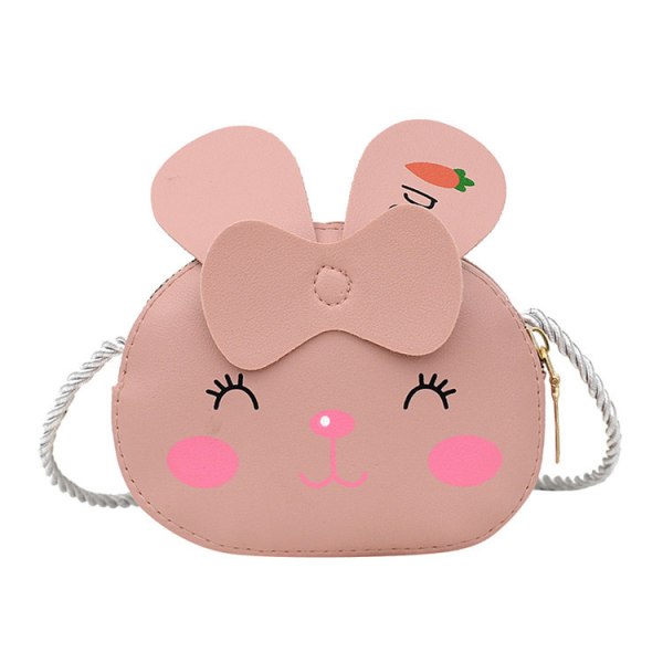 Mini skuldertaske 1 sæt minitaske Princess Pink Sød brun bjørn kaninpung PU skuldertaske til småbørn drenge piger