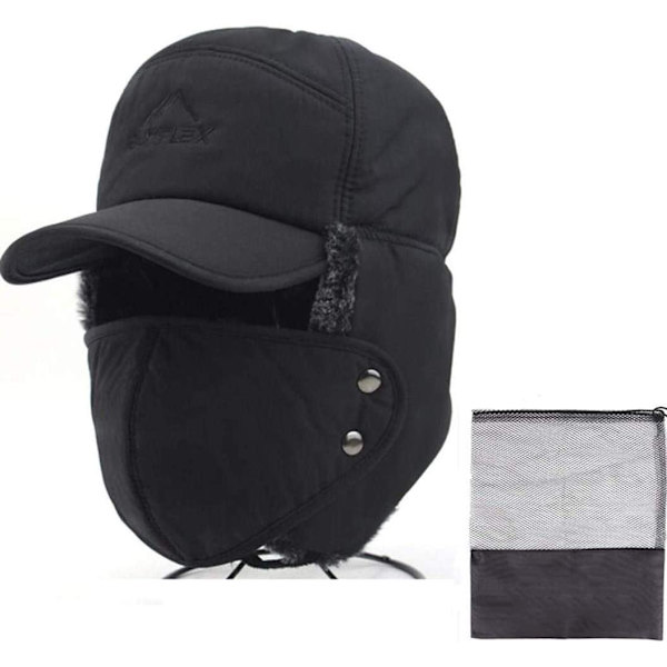 Mænd Kvinder Vinter Hat Faux Fur Foring Cap med Øre Klap Varm Beanie