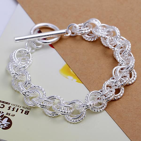 Vacker Charm Mode Bröllop Kvinnor Lady Solid Chain Armband Smycken