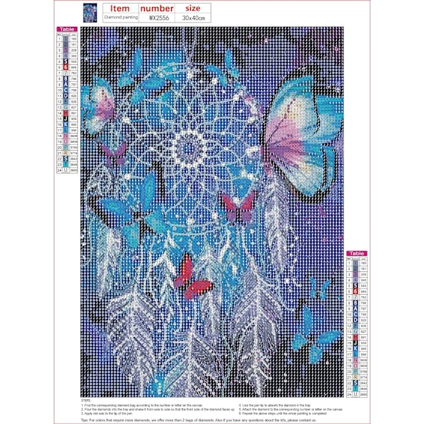 30x40cm 5D DIY Diamantmaleri Sæt til Voksne, Drømmfang Dia