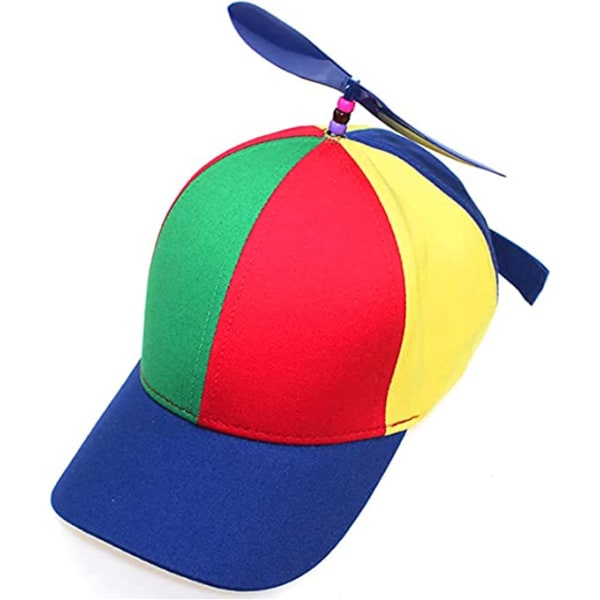 Helikopterihuivi, Baseball-värikäs Patchwork-hattu, Puuvilla Baseball-lippis sudenkorento juhliin festivaaleille komediaan（56-61CM）