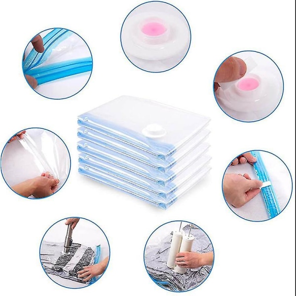 5 stk Vakuumposer for Madrasser / Dyner Oppbevaringsposer - Plassbesparende Vakuum Oppbevaringsposer for Ekstra Store Latex / Skummadrass Tung