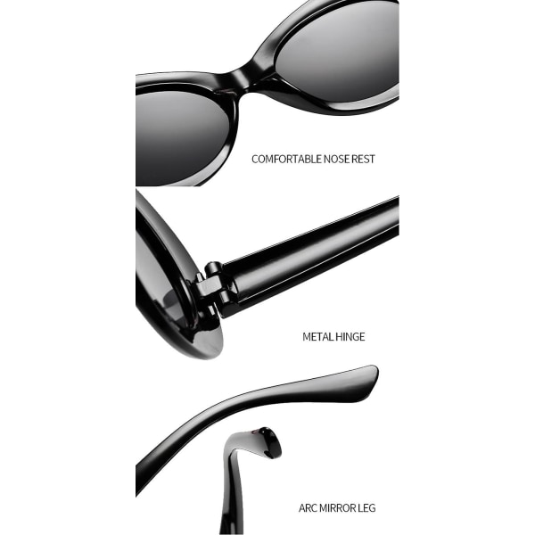 Retro Oval Goggle aurinkolasit, Vintage Clout aurinkolasit Unisex