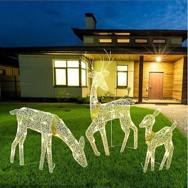 Jul Elg Hjorte Led Nattelys Glødende Glitter Rådyr Jul Hjem Udendørs
