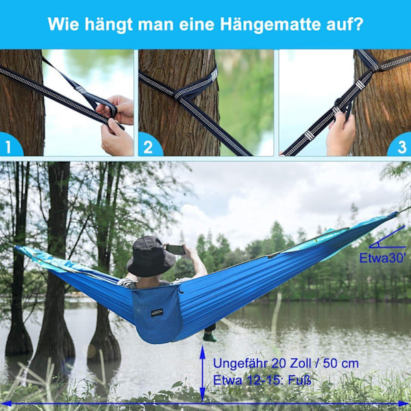 Hengekøye Stor Camping Hengekøye med Myggnett Komfortabel og Fast
