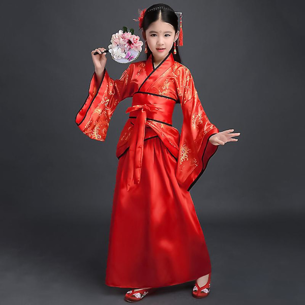 Gamle kostumer, traditionel kinesisk Hanfu-dragt, fe Cosplay kinesiske Hanfu-kostumer（150 cm C）