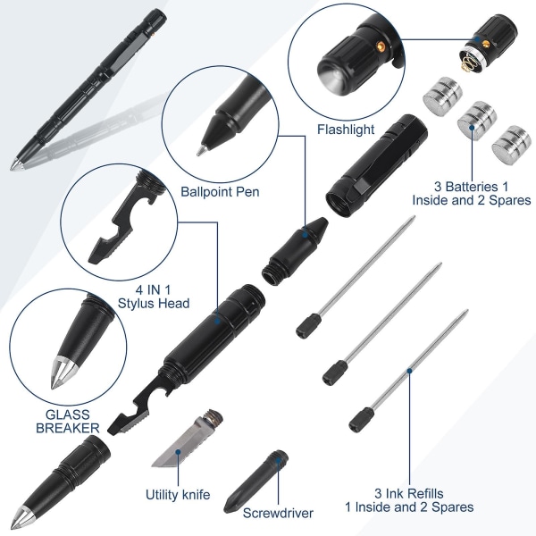 Tactical Pen Presents Multifunktionellt verktyg för män Pappa Man Far Honom Bästa verktygen Presenter för män, pappa, pappa, make, pojkvän, presentförpackning