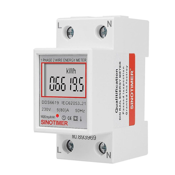 Din Rail DDS6619-005 DDS6619-005 Elektrisk energimätare Tvåtråds enfas effektmätning Elektricitet