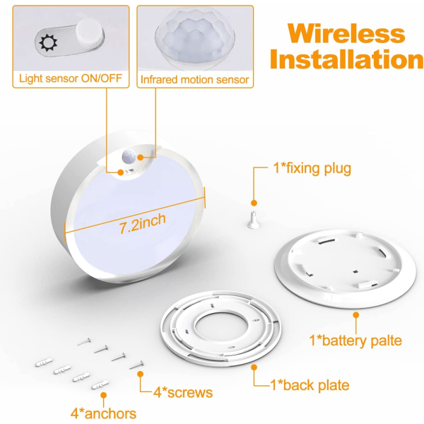 Yurnero 80 LED batteridriven rörelsesensor garderobsljus med 4